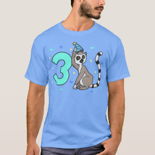 Camiseta Tengo 3 años con hijos de lemur 3 años