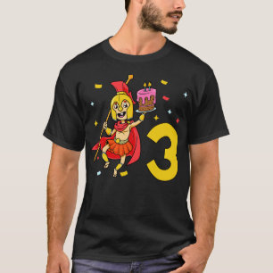 Camiseta Tengo 3 años con niños espartanos de 3 años