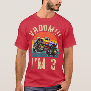 Camiseta Tengo 3 años en Vroom 3er cumpleaños Fiesta Truck 