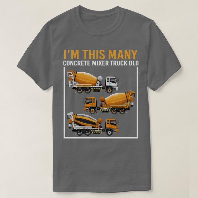 Camiseta Tengo 3 años Im This Many Concrete Mixer Truck 3B (Diseño del anverso)