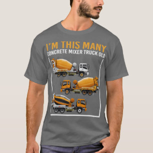Camiseta Tengo 3 años Im This Many Concrete Mixer Truck 3B