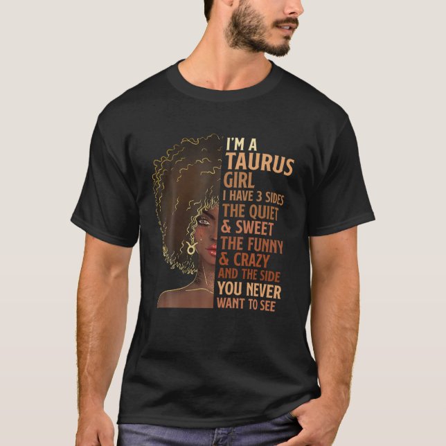 Camiseta Tengo 3 Caras De Taurus Chica Zodiac Estrella Si (Anverso)