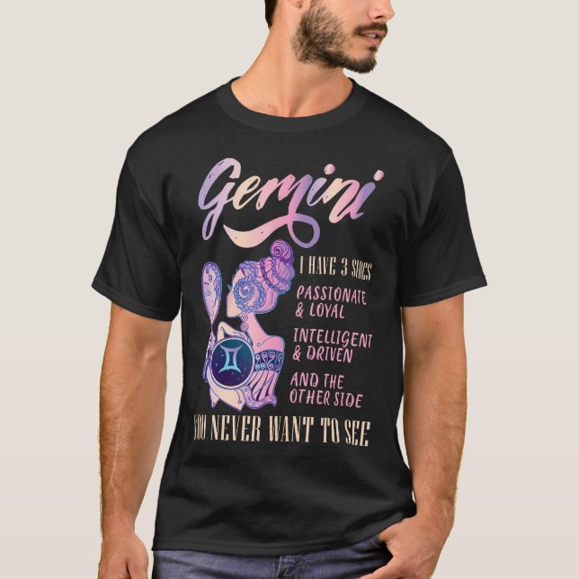 Camiseta Tengo 3 Rótulos Gemini Zodiac (Anverso)