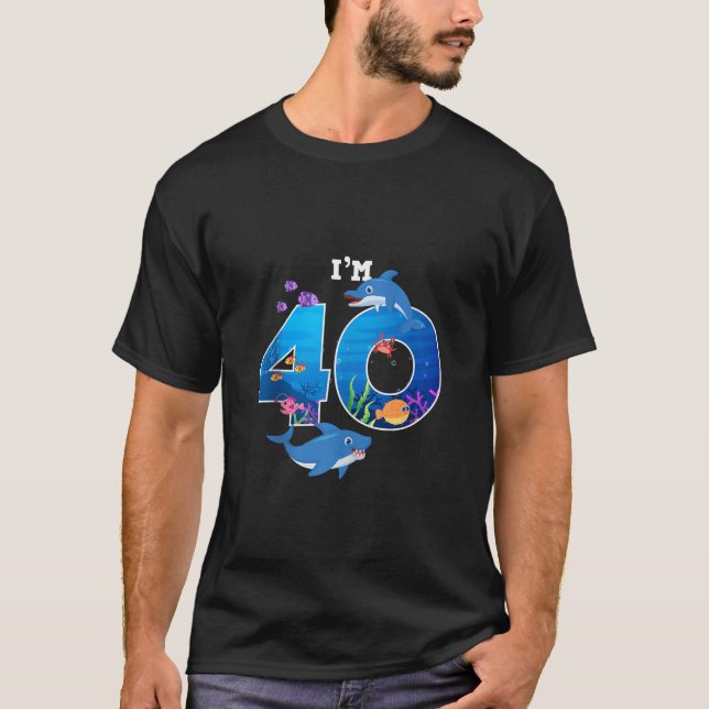 Camiseta Tengo 40 años de nacimiento de ballena de mar de p (Anverso)