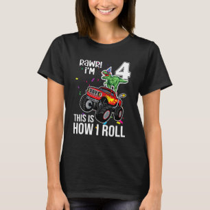 Camiseta Tengo 4 años, así es como rollo el camión de Monst