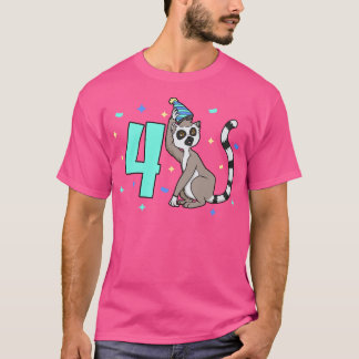 Camiseta Tengo 4 años con hijos de lemur 4 años