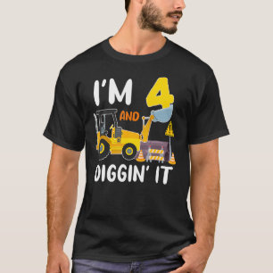 Camiseta Tengo 4 años y cavé la excavadora de la construcci
