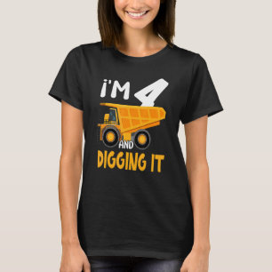 Camiseta Tengo 4 años y cavé la excavadora de la construcci