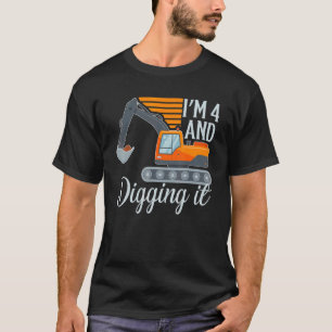 Camiseta Tengo 4 años y estoy cavando la excavadora de IT 4