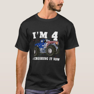 Camiseta Tengo 4 años y lo aplasto ahora Monster Truck 4to