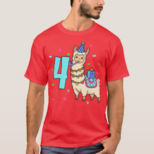 Camiseta Tengo 4 años y los niños de Lama cumplen 4 años