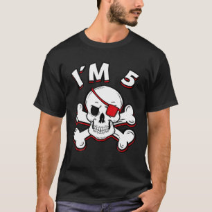 Camiseta Tengo 5 Años Celebrando El Quinto Pirata De Cumple