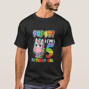 Camiseta Tengo 5 años, cinco Chicas unicornios de cumpleaño