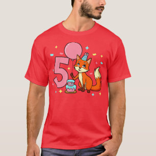 Camiseta Tengo 5 años con chica zorro de 5 años