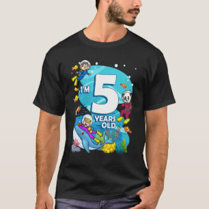 Camiseta Tengo 5 años de edad Scuba Diver Land Animals Bir