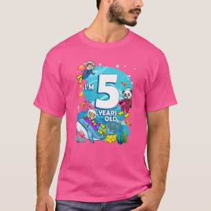 Camiseta Tengo 5 años de edad Scuba Diver Land Animals Bir