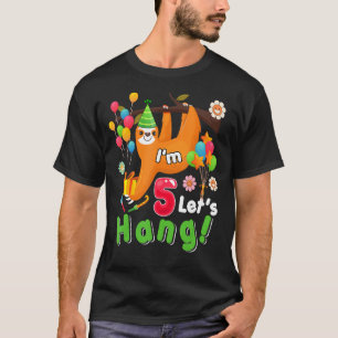 Camiseta Tengo 5 años, vamos a hang Sloth 5th Birthday Anim