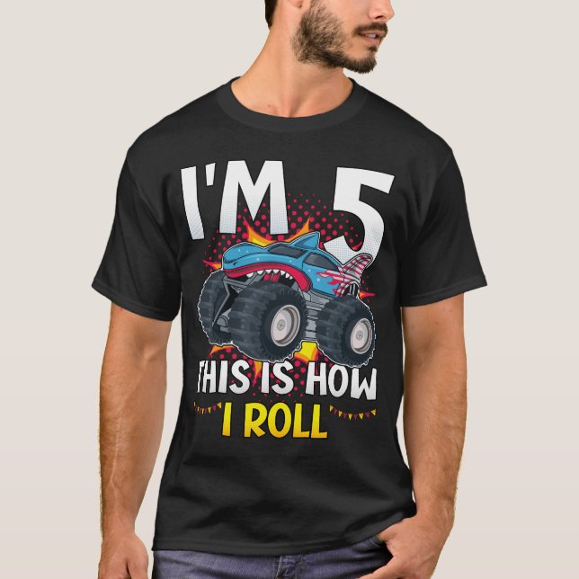 Camiseta Tengo 5 años y así es como hago el Monster Truck (Anverso)