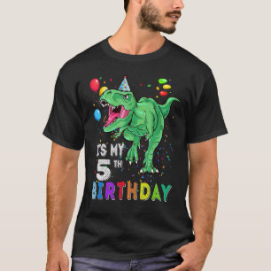 Camiseta Tengo 5 años y es mi quinto cumpleaños, Dinosaur R