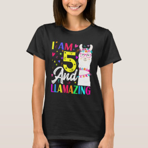 Camiseta Tengo 5 Años Y Llamo Llama A Quinto Cumpleaños