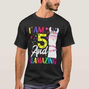Camiseta Tengo 5 Años Y Llamo Llama A Quinto Cumpleaños