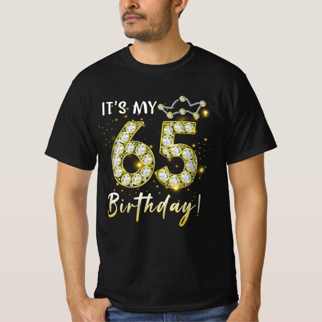 Camiseta Tengo 65 años y es mi cumpleaños 65 Diamón de cump (Anverso)