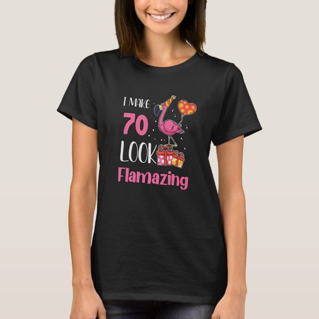 Camiseta Tengo 70 Años Flamante Flamingo 70 (Anverso)