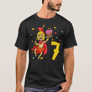 Camiseta Tengo 7 años con niños espartanos de 7 años
