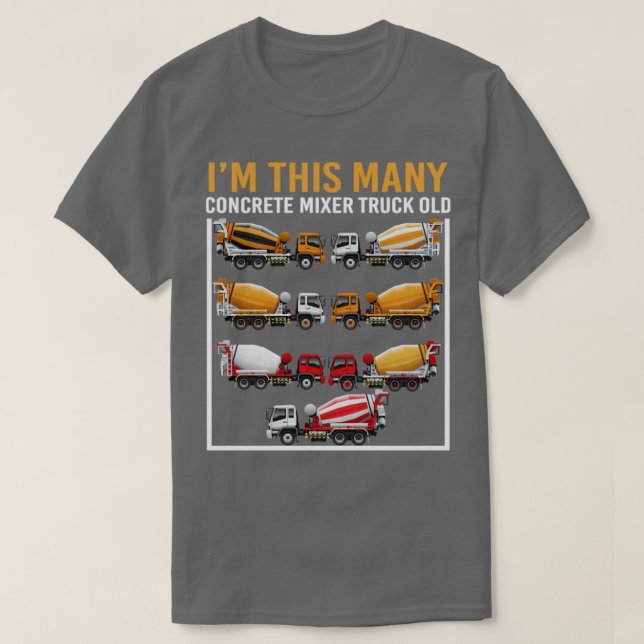 Camiseta Tengo 7 años Im This Many Concrete Mixer Truck 7B (Diseño del anverso)