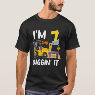 Camiseta Tengo 7 años y cavé la excavadora de la construcci