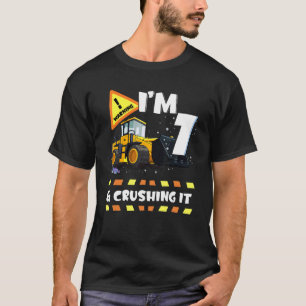 Camiseta Tengo 7 años y lo aplasté excavadora de construcci