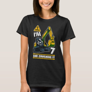 Camiseta Tengo 7 años y lo aplasté excavadora de construcci