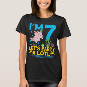 Camiseta Tengo 7 días en el fiesta Axolotl lindo 7 cumpleañ