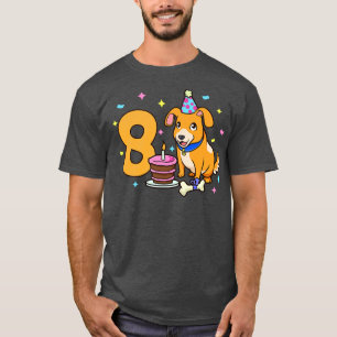 Camiseta Tengo 8 años con niños de perro y ocho años