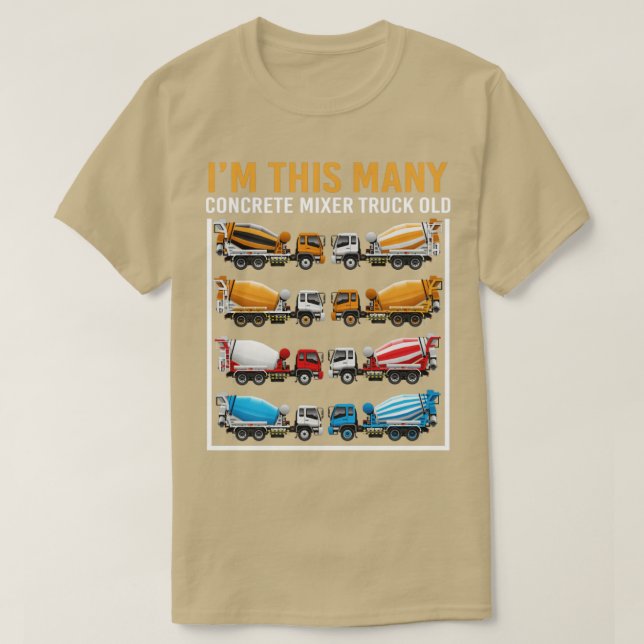 Camiseta Tengo 8 años Im This Many Concrete Mixer Truck 8B (Diseño del anverso)