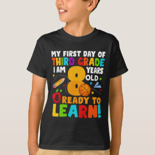 Camiseta Tengo 8 años listos para aprender mi hijo a la esc