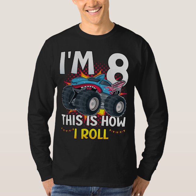 Camiseta Tengo 8 años y así es como hago el Monster Truck M (Anverso)