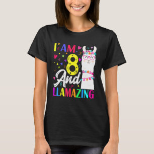 Camiseta Tengo 8 Años Y Llamo Llama A Octavo Cumpleaños