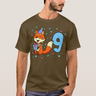Camiseta Tengo 9 años con zorro niño cumpleaños 9 años