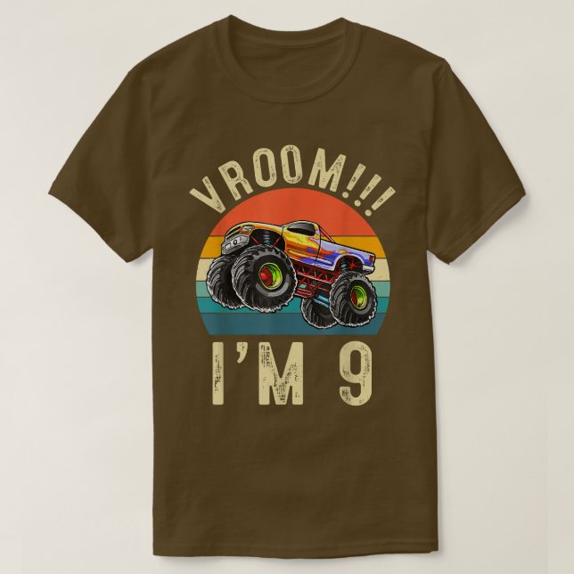 Camiseta Tengo 9 años de edad Vroom 9th Birthday Party Truc (Diseño del anverso)