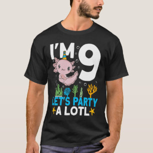 Camiseta Tengo 9 años, fiesta Axolotl lindo Noveno cumpleañ