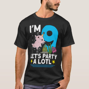 Camiseta Tengo 9 años, fiesta Axolotl lindo Noveno cumpleañ
