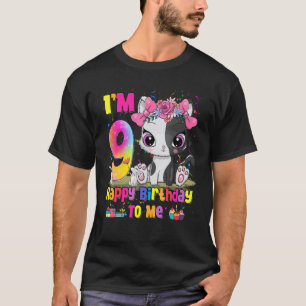 Camiseta Tengo 9 años y 9 años, Chicas de cumpleaños, gato 