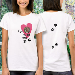 Camiseta ¡Tengo a mi gato aquí! Personalizado fotográfico