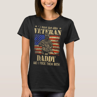 Camiseta Tengo a un veterano y papá, papá, papá, papá, papá