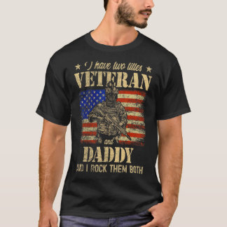 Camiseta Tengo a un veterano y papá, papá, papá, papá, papá