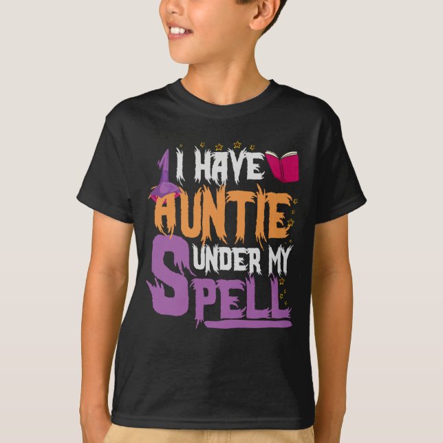 Camiseta Tengo a una tía bajo mi divertida oferta de Hallow (Anverso)
