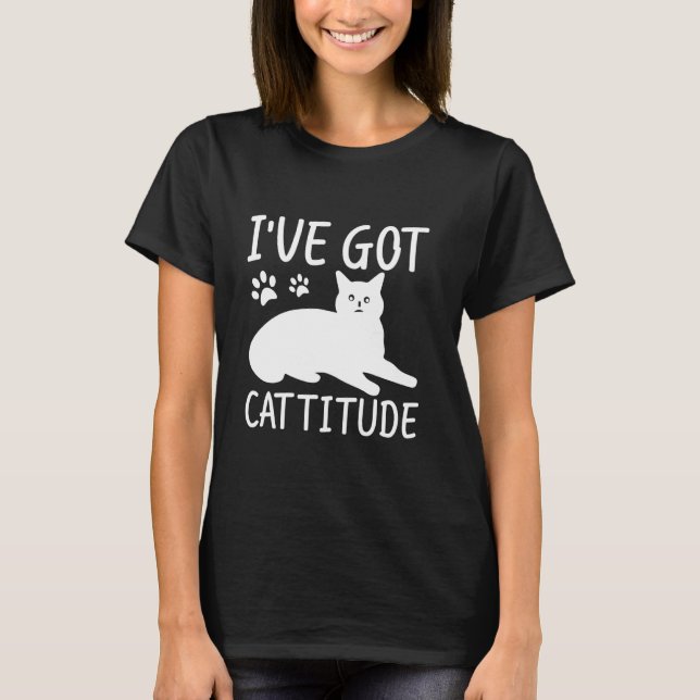 Camiseta Tengo actitud de gato papá (Anverso)