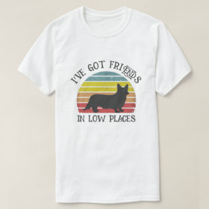 CAMISETA TENGO AMIGOS EN LUGARES BAJOS DE PERRO CORGI