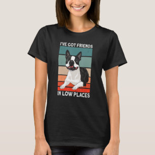 Camiseta Tengo amigos en lugares bajos, Perro Terrier de Bo
